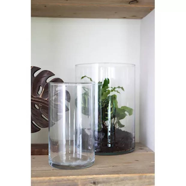 Bloemenvaas Anna - helder transparant glas - D11,5 x H20 - decoratieve vaas - bloemen/takken - Vazen