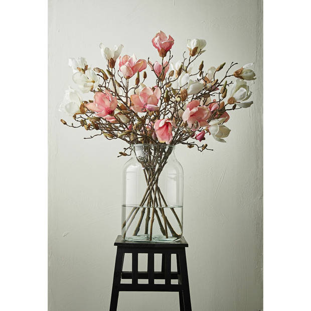 Magnolia beverboom kunstbloemen takken 90 cm decoratie - Kunstbloemen