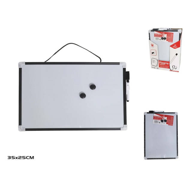 Whiteboard/memobord magnetisch - met marker en magneten - 25 x 35 cm - Whiteboards