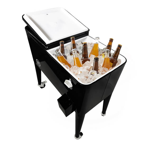 AXI Retro cooler Zwart Outdoor Koeler op wielen met 76L inhoud