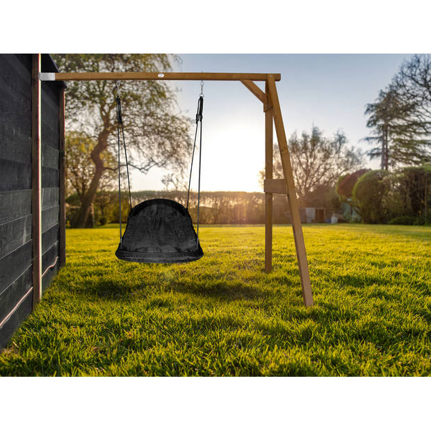 AXI Nestschommel Roxy met frame van hout in bruin Schommel met muurbevestiging voor kinderen met nest schommelzitje