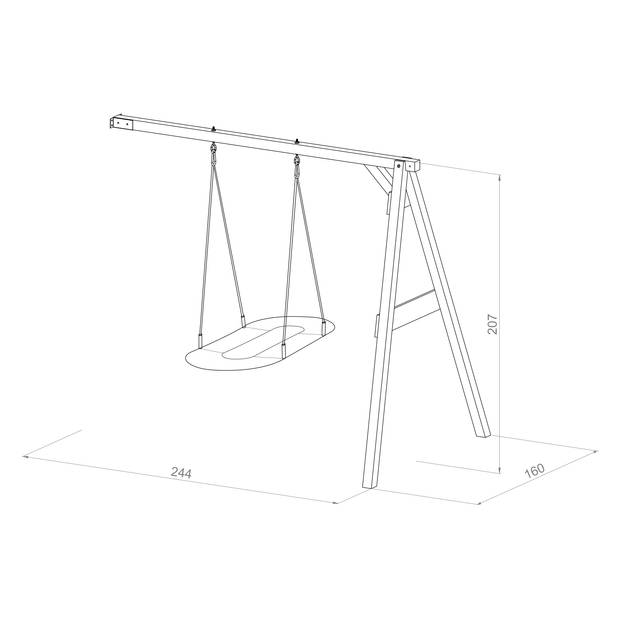 AXI Nestschommel Roxy met frame van hout in bruin Schommel met muurbevestiging voor kinderen met nest schommelzitje