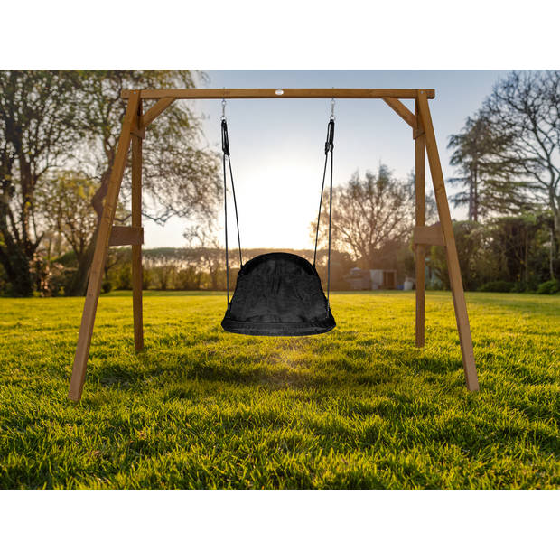 AXI Nestschommel Roxy met frame van hout in bruin Vrijstaande schommel voor kinderen met nest schommelzitje