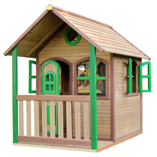 AXI Alex Speelhuis van FSC hout Speelhuisje voor de tuin / buiten in bruin & groen