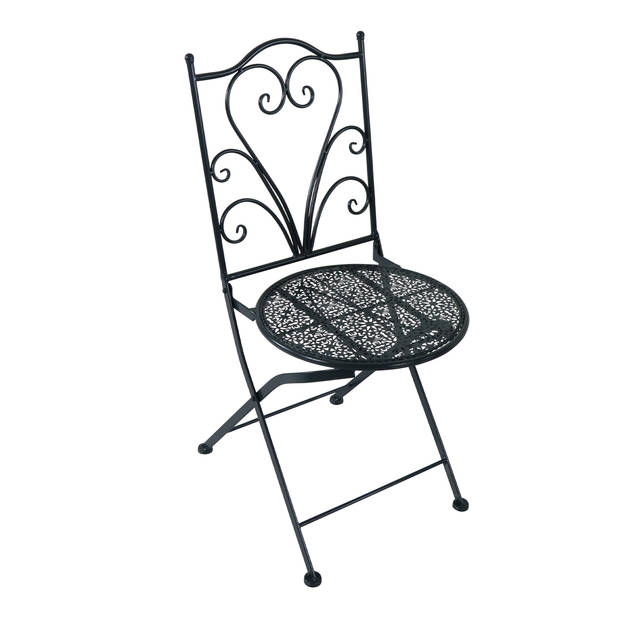 AXI Eloise 3-delige Mozaïek Bistroset Gestanst Antraciet Bistro Set met tafel & 2 stoelen