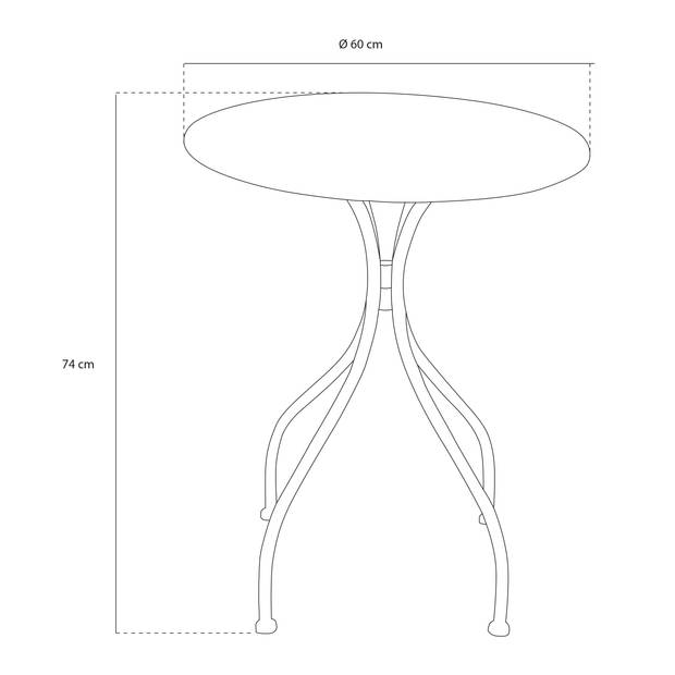 AXI Maxime 3-delige Mozaïek Bistroset Romantisch Wijn Crème Bistro Set met tafel & 2 stoelen