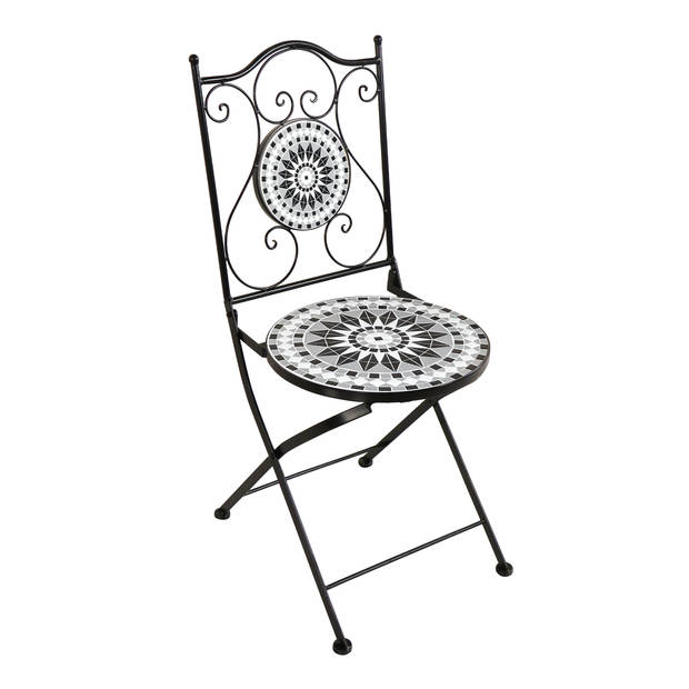 AXI Amélie 3-delige Mozaïek Bistroset Zwart/wit Bistro Set met tafel & 2 stoelen