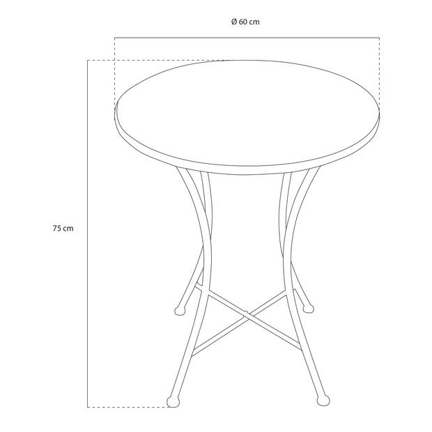 AXI Amélie 3-delige Mozaïek Bistroset Zwart/wit Bistro Set met tafel & 2 stoelen