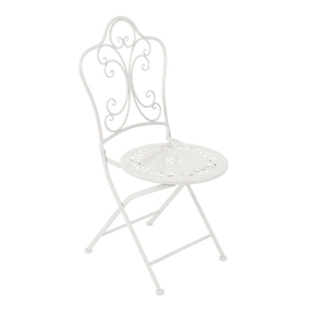 AXI Marilou 3-delige Mozaïek Bistroset Romantisch Wit Bistro Set met tafel & 2 stoelen