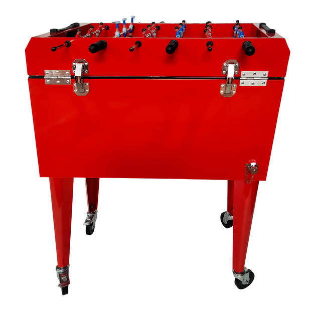 AXI Cooler met tafelvoetbal Rood Outdoor Koeler op wielen met 65L inhoud