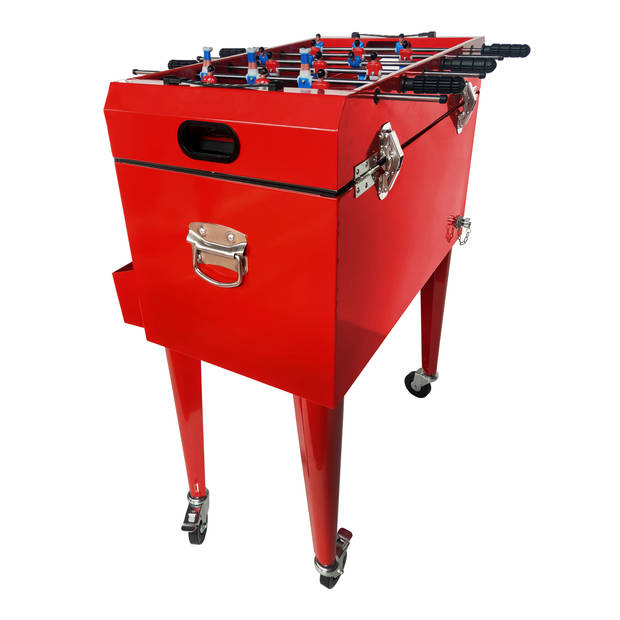 AXI Cooler met tafelvoetbal Rood Outdoor Koeler op wielen met 65L inhoud