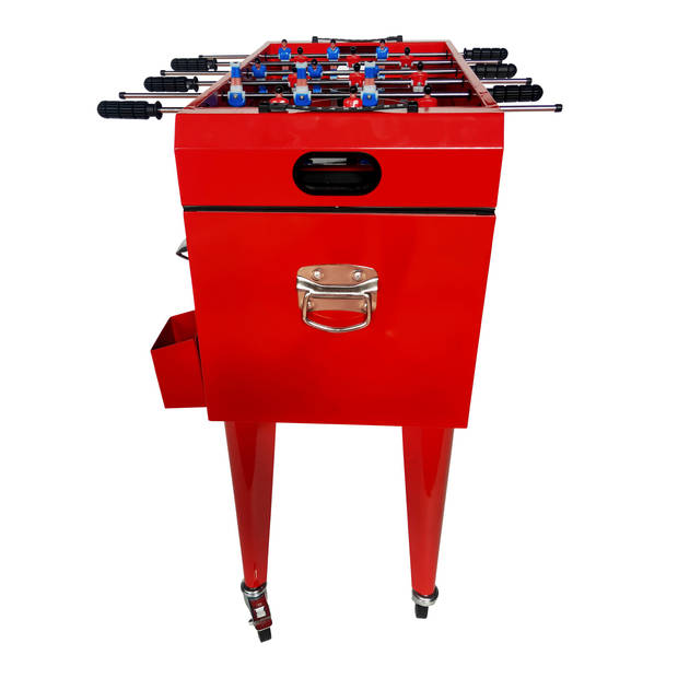 AXI Cooler met tafelvoetbal Rood Outdoor Koeler op wielen met 65L inhoud