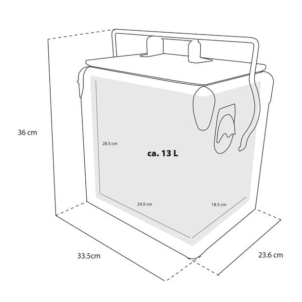 AXI Retro Mini Cooler Wit Outdoor Koeler / Koelbox klein met afneembaar deksel & flesopener