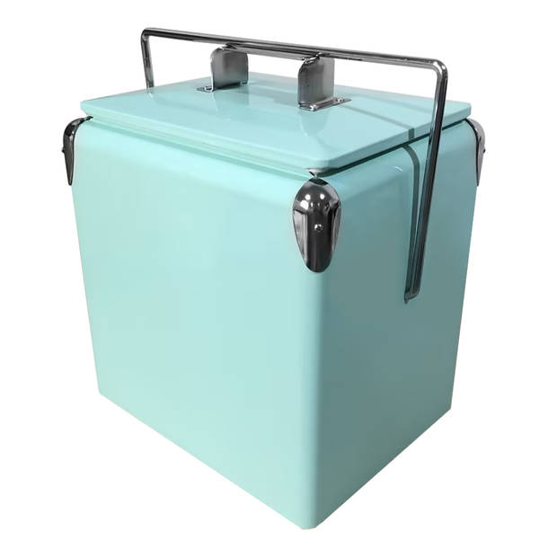 AXI Retro Mini Cooler Mint Outdoor Koeler / Koelbox klein met afneembaar deksel & flesopener