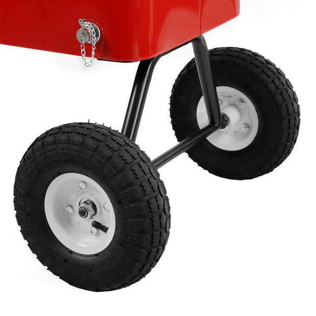 AXI Bolderwagen cooler Rood Outdoor Koeler op luchtbanden met 76L inhoud