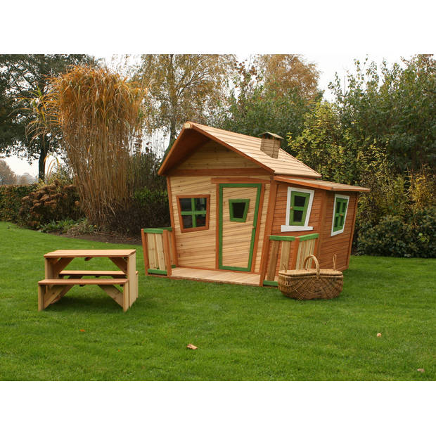 AXI Lisa Speelhuis van FSC hout Speelhuisje voor de tuin / buiten in bruin & groen