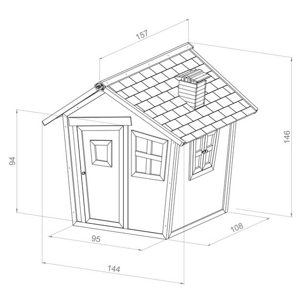 AXI Alice Speelhuis van FSC hout Speelhuisje voor de tuin / buiten in antraciet & bruin