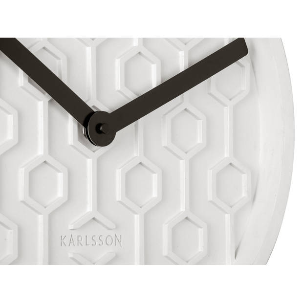 Karlsson - Wandklok Honeycomb - Wit- Ø31cm