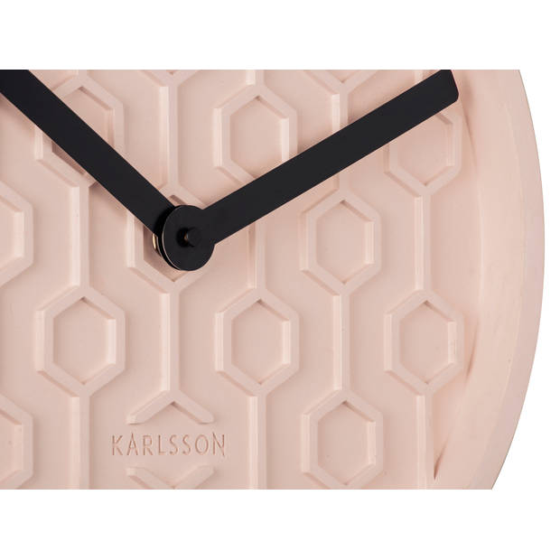 Karlsson - Wandklok Honeycomb - Roze- Ø31cm