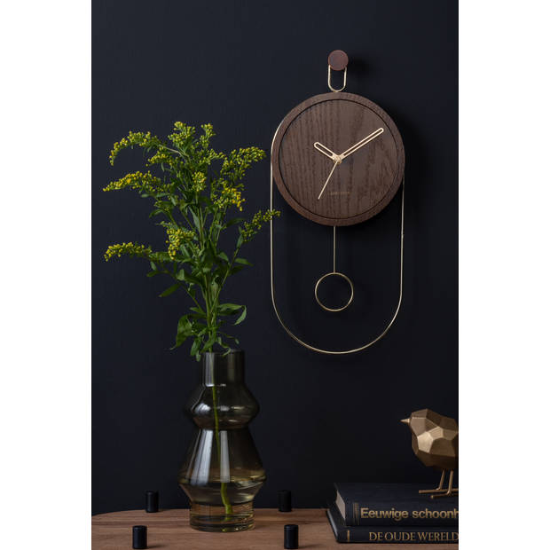 Karlsson - Wandklok Swing Pendulum - Donker hout- Ø20cm