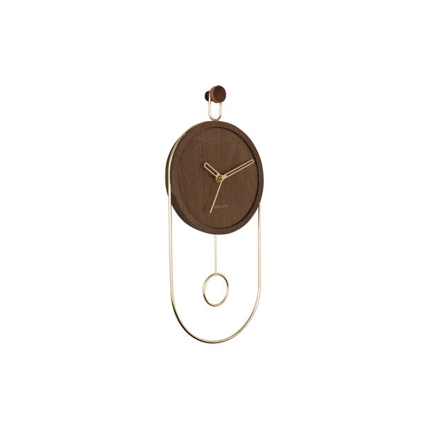 Karlsson - Wandklok Swing Pendulum - Donker hout- Ø20cm