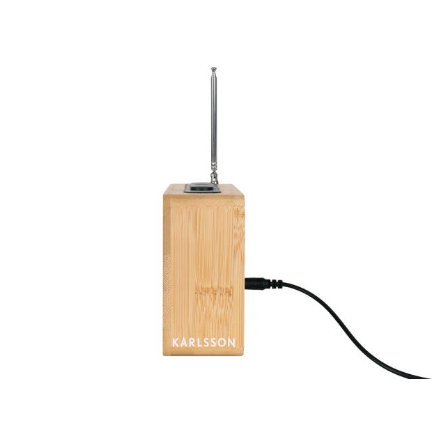 Karlsson - Wekker Retro Radio Bamboo - Bamboe