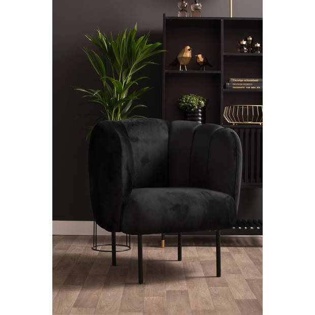 Leitmotiv - Fauteuil Tulip Velvet - Zwart