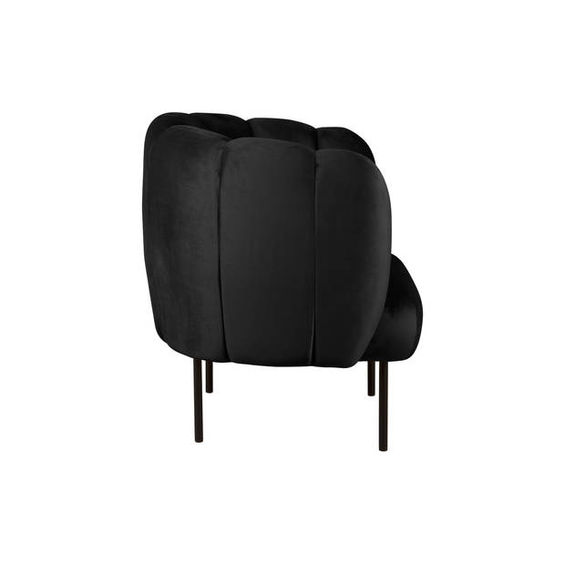 Leitmotiv - Fauteuil Tulip Velvet - Zwart