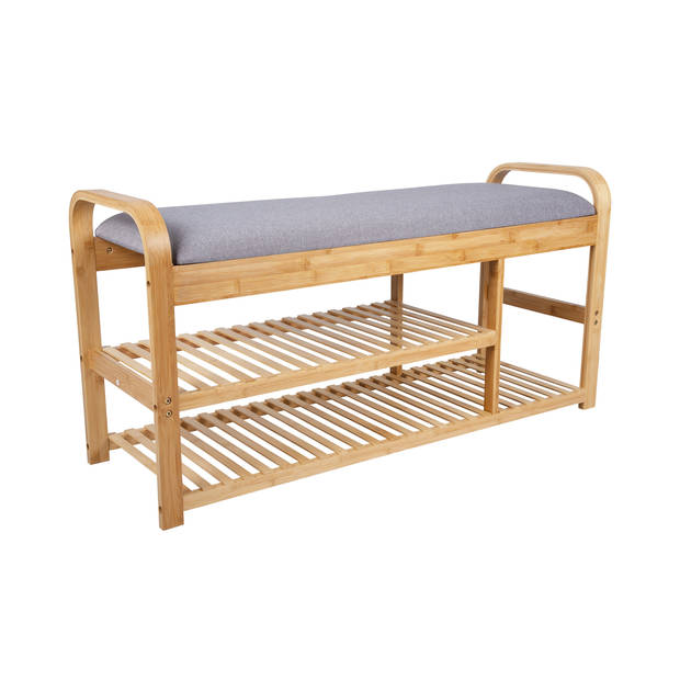 Leitmotiv - Bankje Arch Double Shelf - Grijs