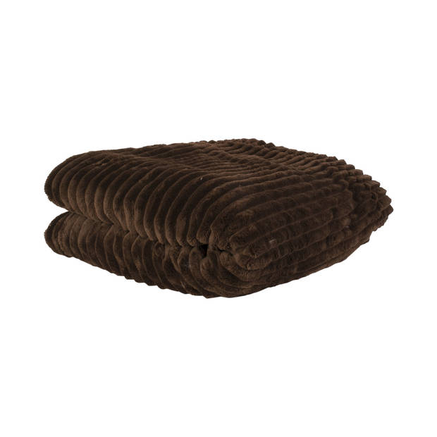 Present Time - Deken Big Ribbed Velvet - Chocoladebruin