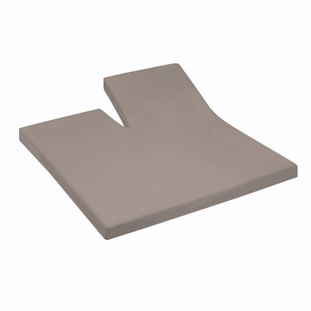 Cinderella Splittopper Hoeslaken Jersey Katoen Stretch Single Split - taupe 160x200/210cm