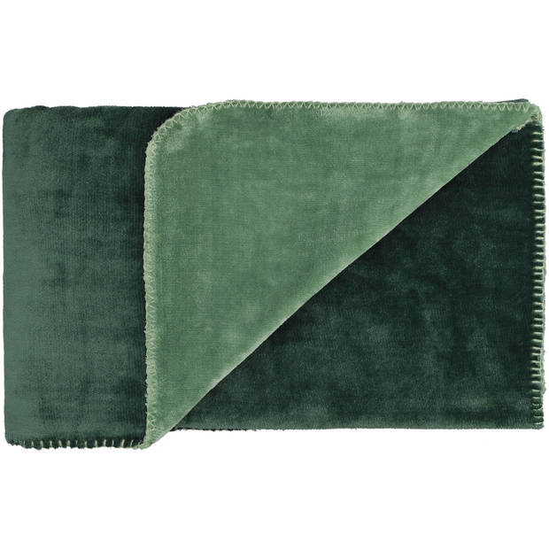 Blokker plaid Andrea - 200x240cm - groen/lichtgroen