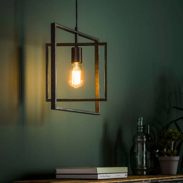 Hoyz - Vierkante Hanglamp met 1 lamp - Turn square - Grijs - 35cm