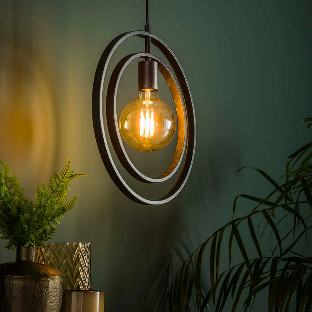 Hoyz - Industrieel Hanglamp - 1 Lamp - Turn around - Zwart