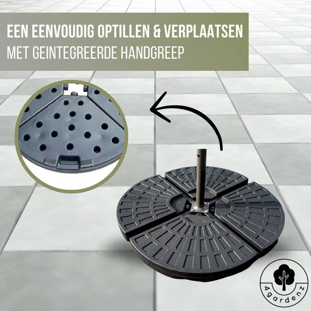 4gardenz® 60 KG Verzwaringsset Parasolvoet voor Zweefparasols - Vulbaar met Water en Zand