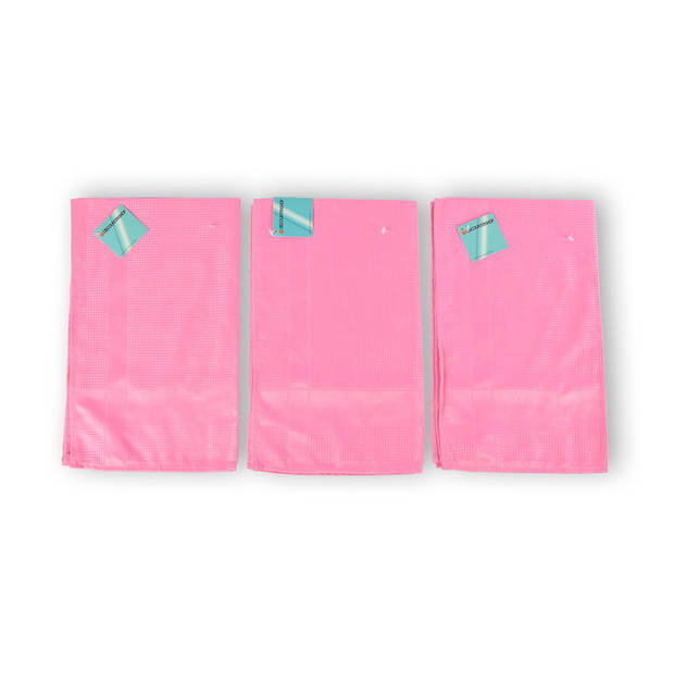 3 stuks - Glazendoek in Roze Hoogwaardige Polierdoek en Poleerdoek - Glasdoek Spiegelau 67cm x 41cm