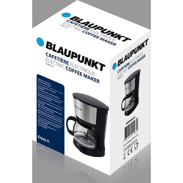 Blaupunkt MEN00849 - Elektrisch Koffiezetapparaat - 1.25L - 750W - Anti-drup - ERP2 & Warmhoudfunctie - Zwart