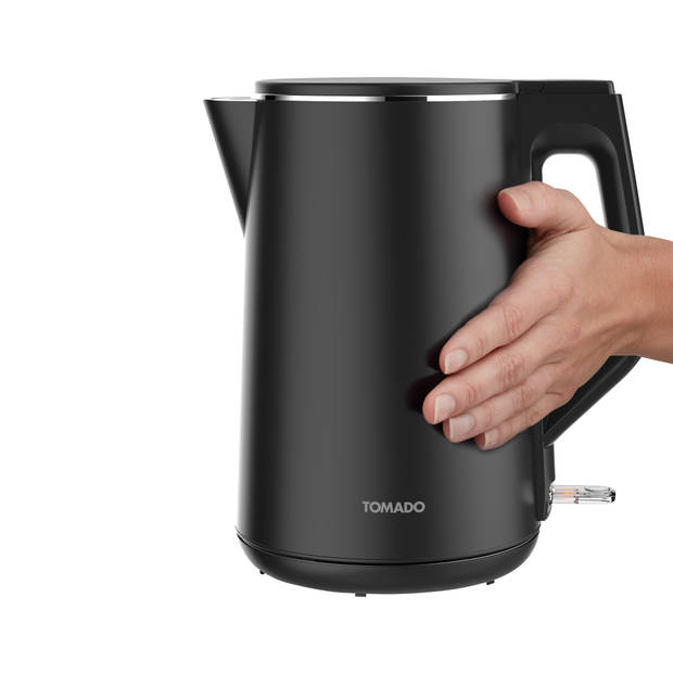 Tomado TWK1708B - Waterkoker - 1,7 liter - Dubbelwandig - 2200 watt - BPA vrij - Matzwart