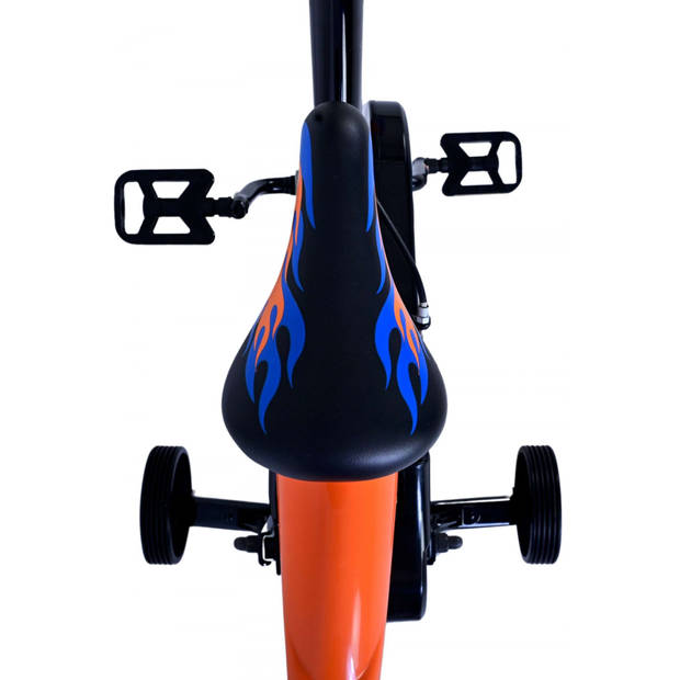 Hot Wheels Kinderfiets - Jongens - 16 inch - Zwart Oranje Blauw - Twee handremmen