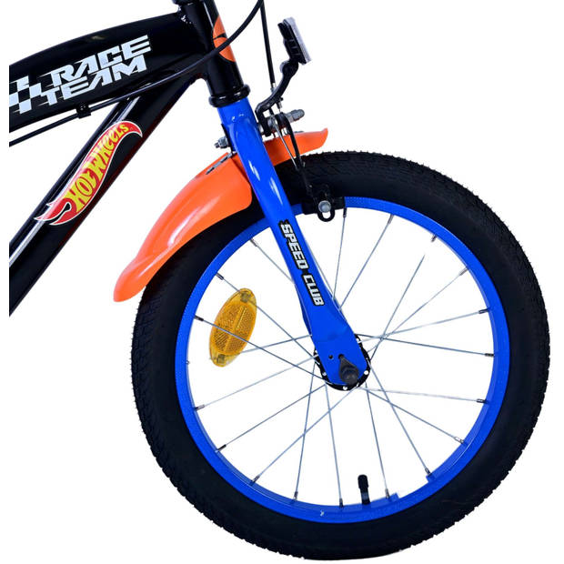 Hot Wheels Kinderfiets - Jongens - 16 inch - Zwart Oranje Blauw - Twee handremmen