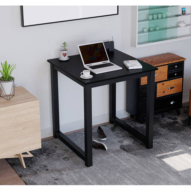 Keukentafel - bureau tafel - 75 cm x 75 cm - zwart