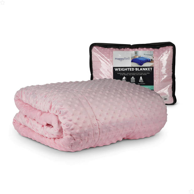 HappyBed Roze 150x200 / 7kg - Verzwaringsdeken - Zwaartedeken - Verzwaarde deken - 4 seizoenen - Gewichtsdeken