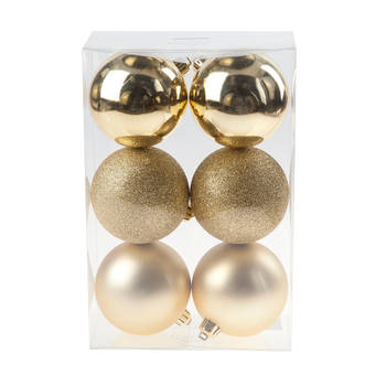 Cosy @Home Kerstballen Rose goud ø 8 cm - 6 Stuks