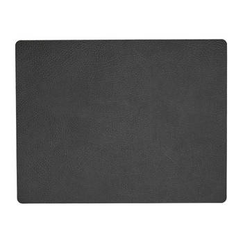 LIND DNA Placemat Hippo - Leer - Black Anthracite - 45 x 35 cm