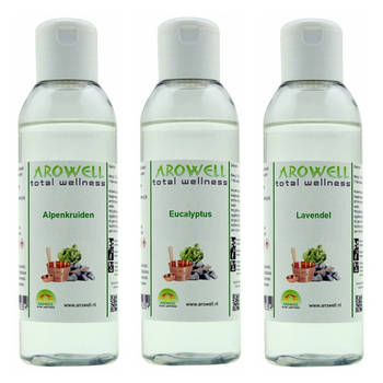 Arowell - Alpenkruiden Eucalyptus Lavendel sauna opgiet saunageur opgietconcentraat - 3x 250 ml