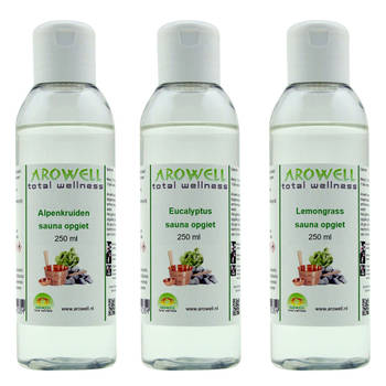 Arowell - Alpenkruiden Eucalyptus Lemongrass sauna opgiet saunageur opgietconcentraat - 3x 250 ml