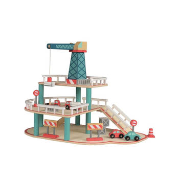 Egmont Toys Houten garage met bouwkraan. 46x36x38 cm