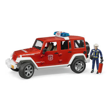 Bruder Jeep Wrangler UnlimitedRubicon brandweer auto met brandweerman (02528)
