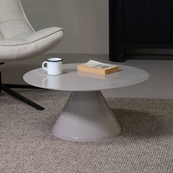 Giga Meubel - Salontafel Rond - Beige Aluminium Glans - 69x69x33,5cm - Kelsi