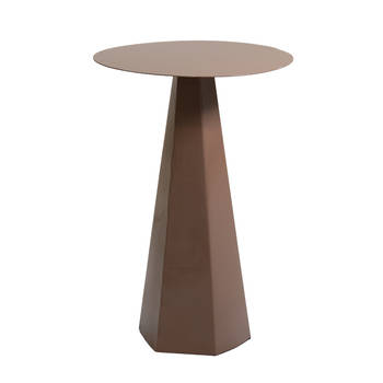 Giga Meubel - Bijzettafel Rond - Taupe Metaal - 40x40x48cm - Sika